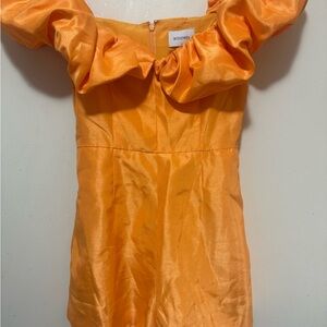 Vibrant Orange Satin Scrunchie